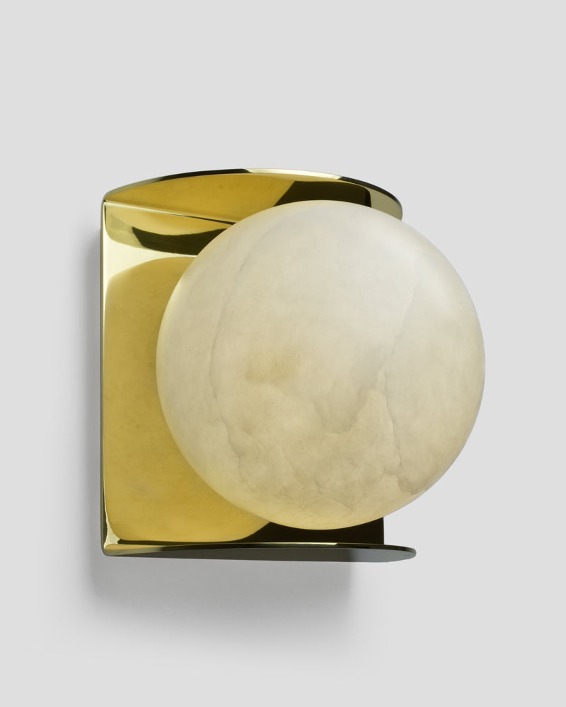 Polished Brass with Alabaster Shade