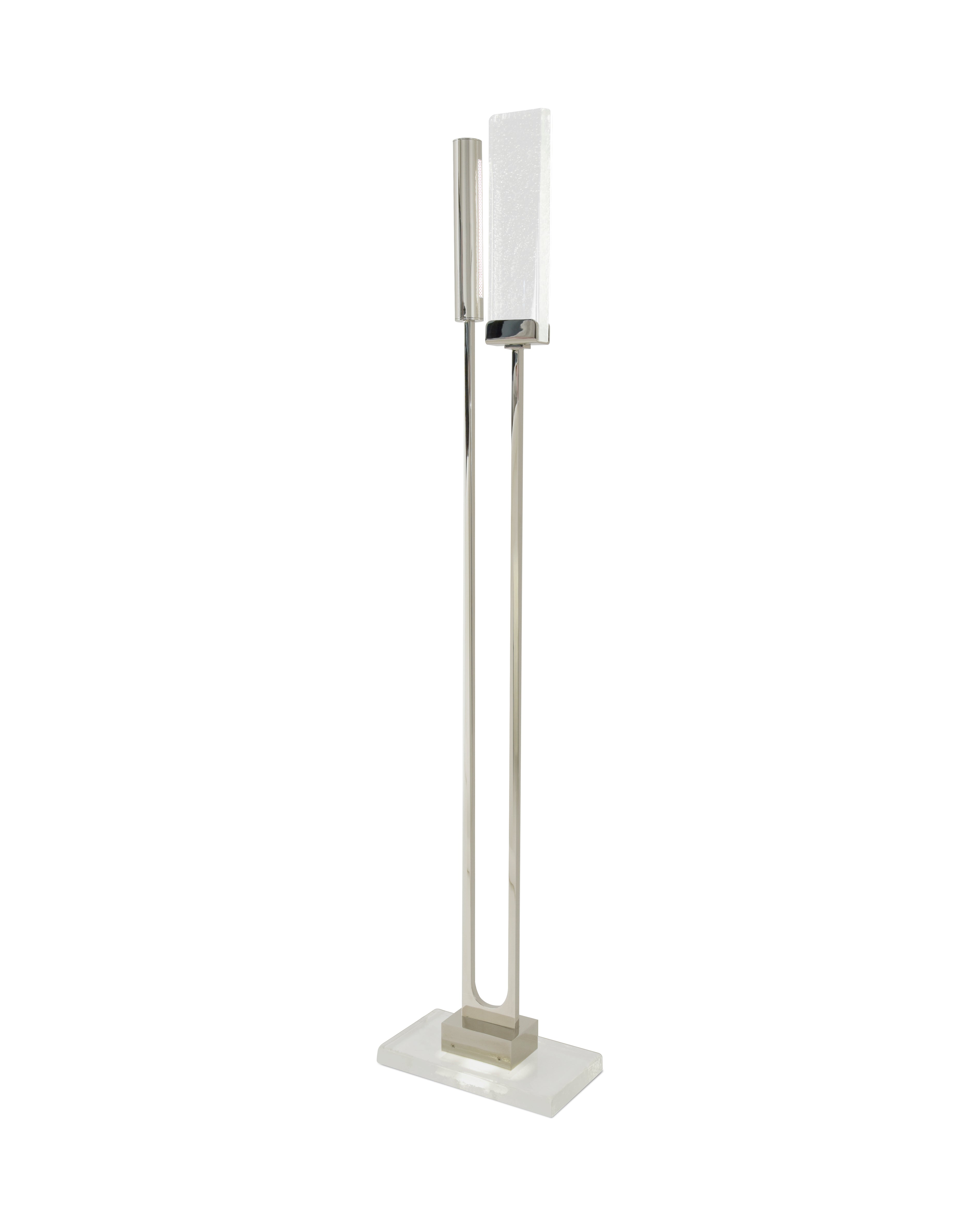 Polished Nickel with Clear Cast Glass