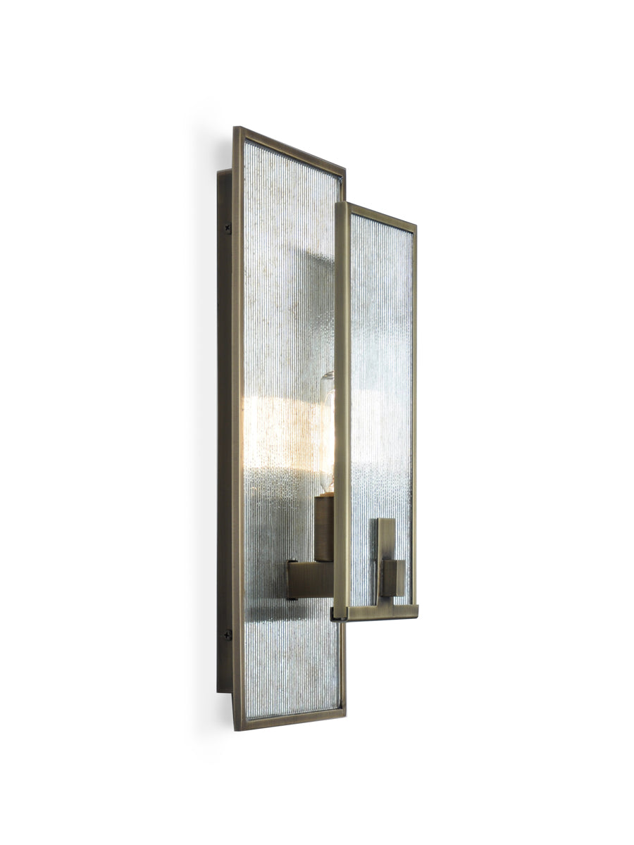 Light Antique Brass with Antiqued Ribbed Mirror