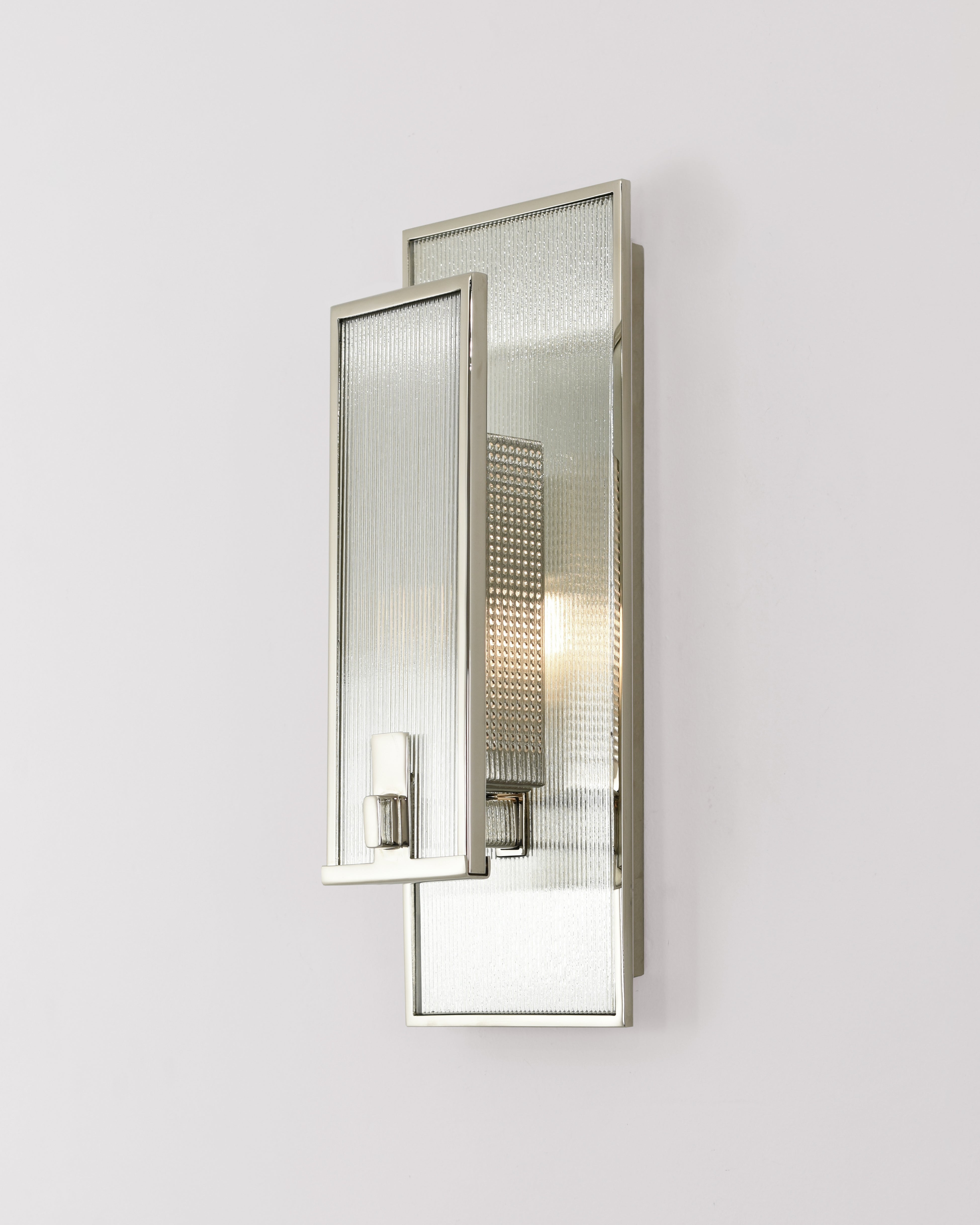 Polished Nickel with CUSTOM Ribbed Mirror  - No Antique