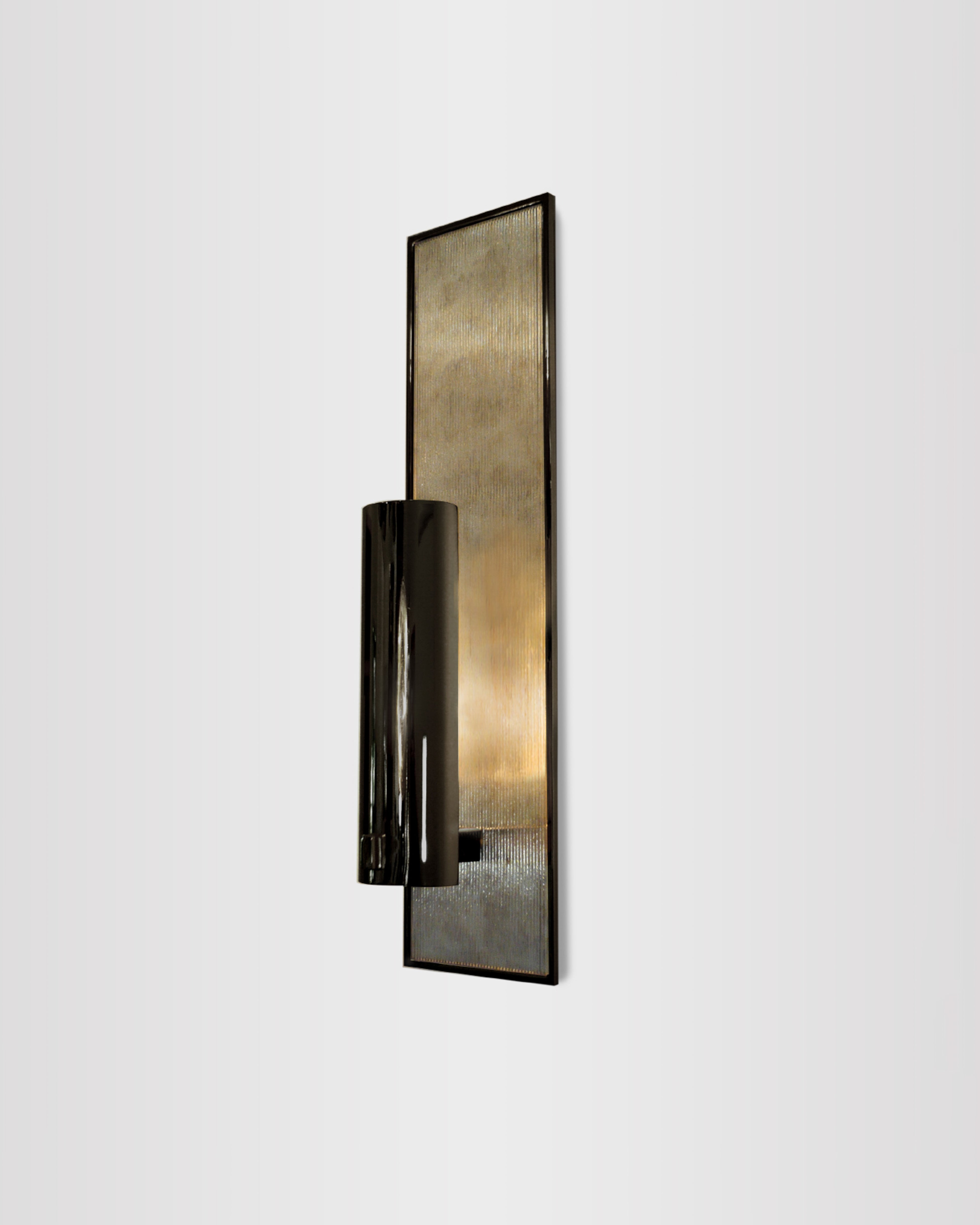 Polished Nickel with Antiqued Ribbed Mirror 