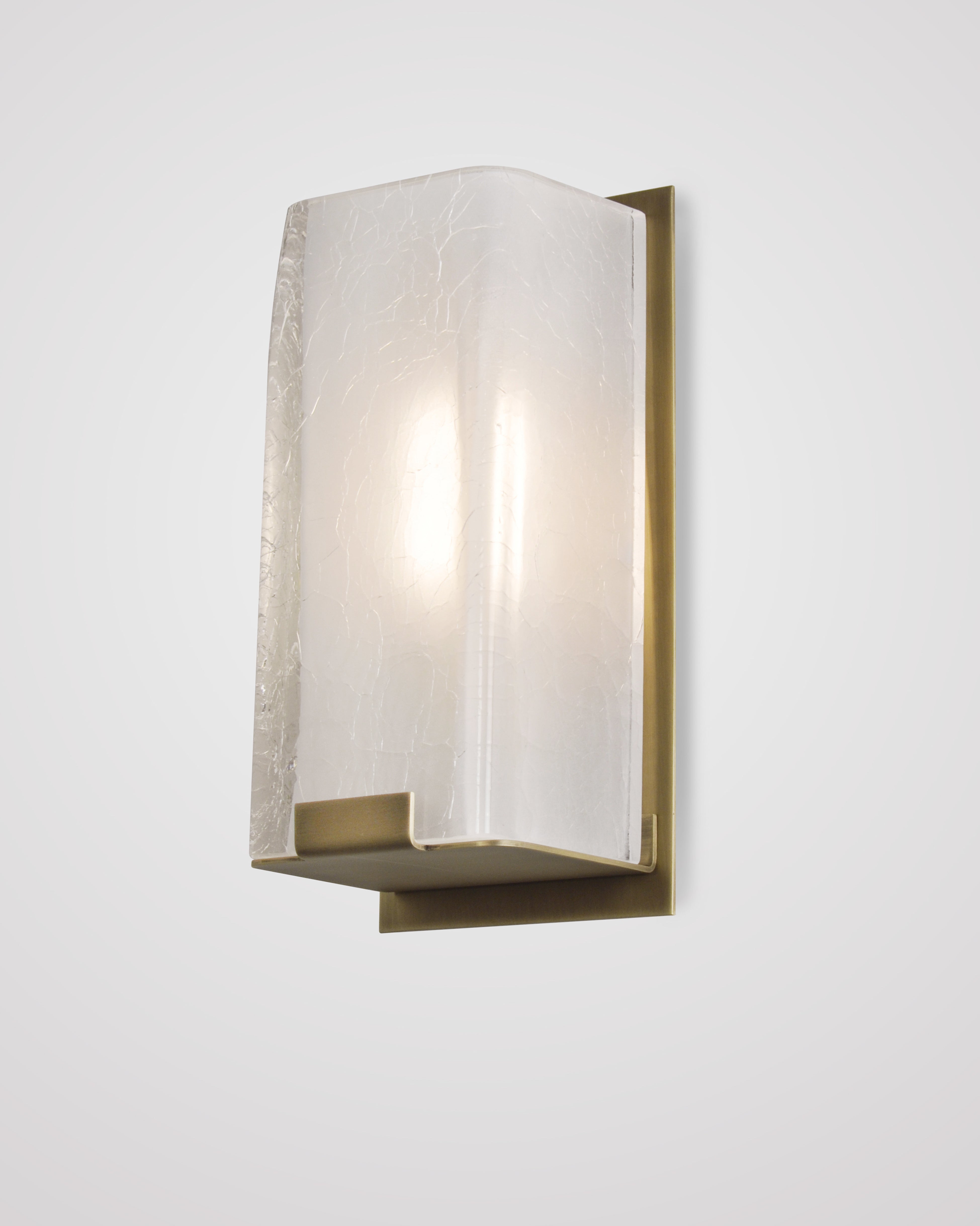 Light Antique Brass with Clear Frosted Glass