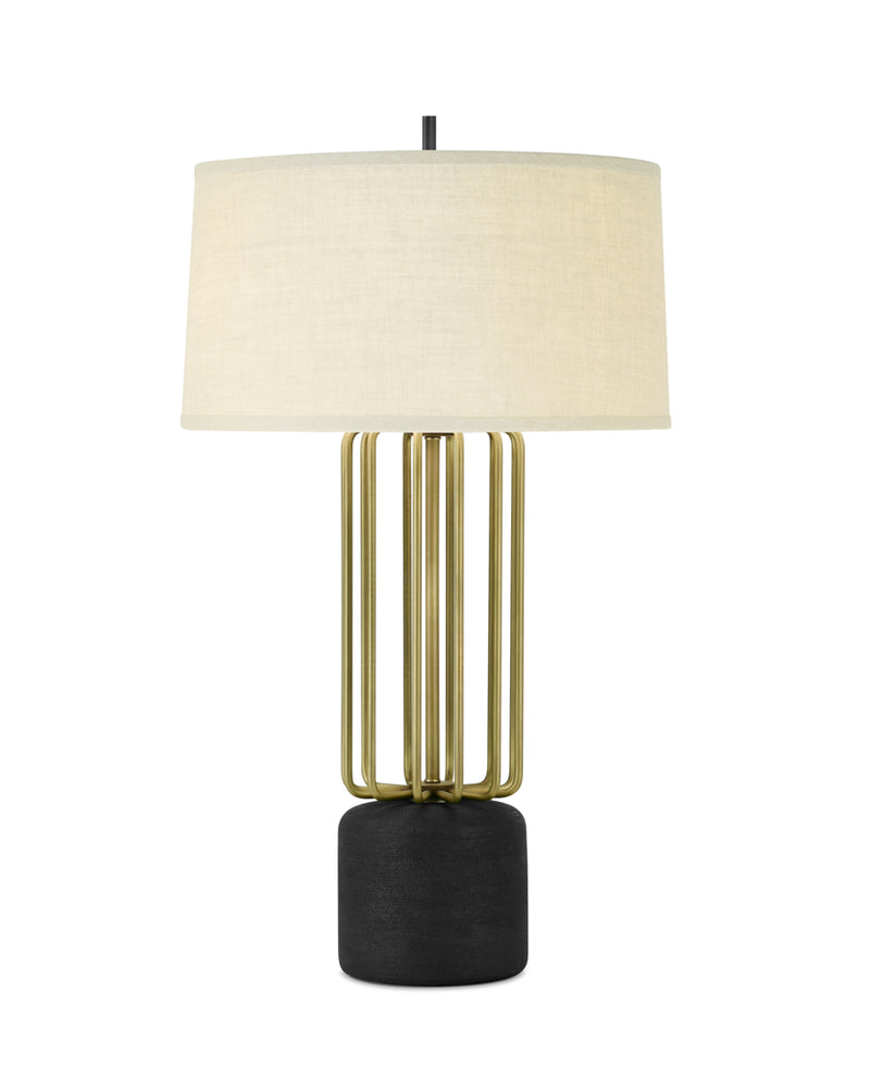 Light Antique Brass with Carbon and Cream Linen