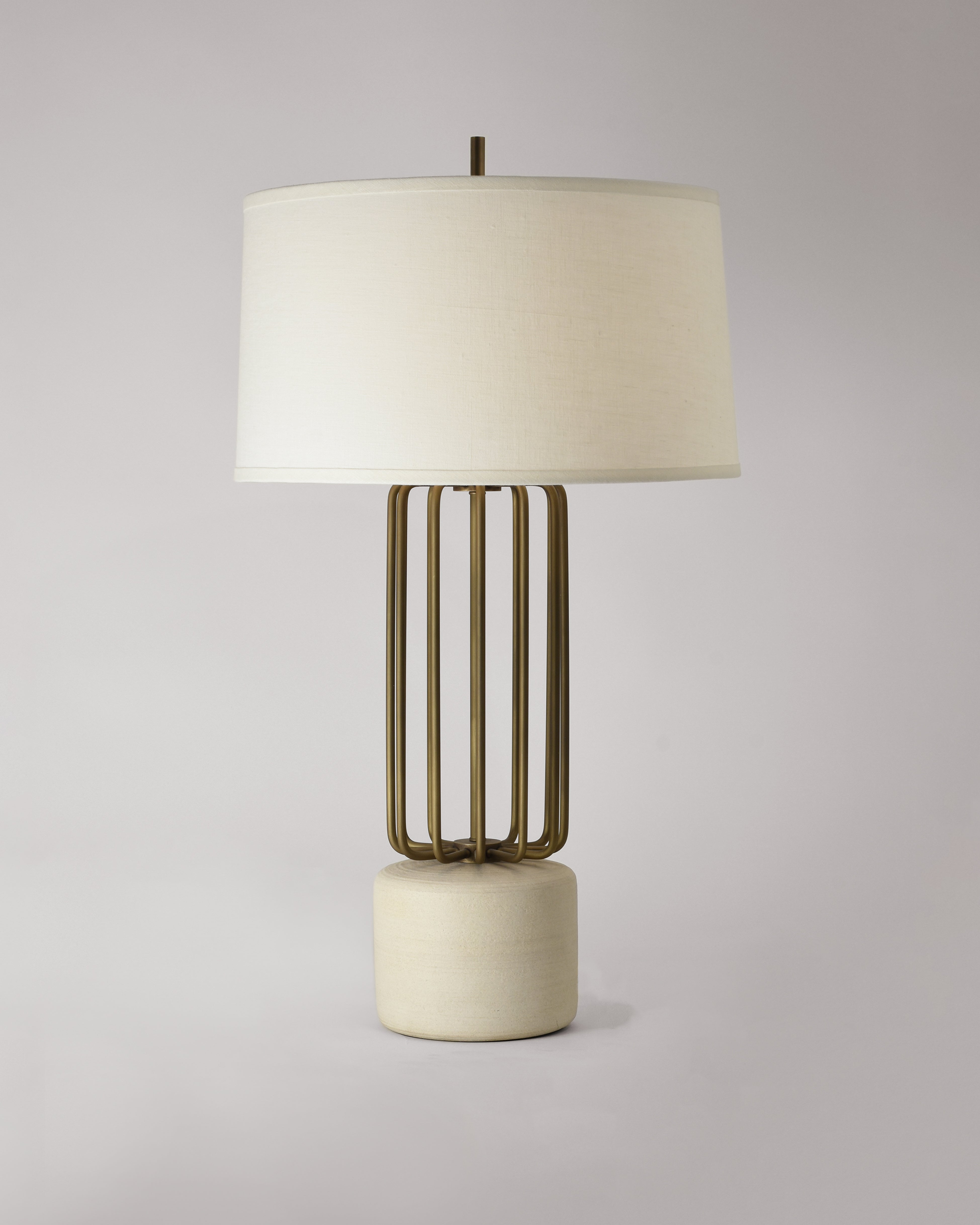 Light Antique Brass with Cashmere and White Linen