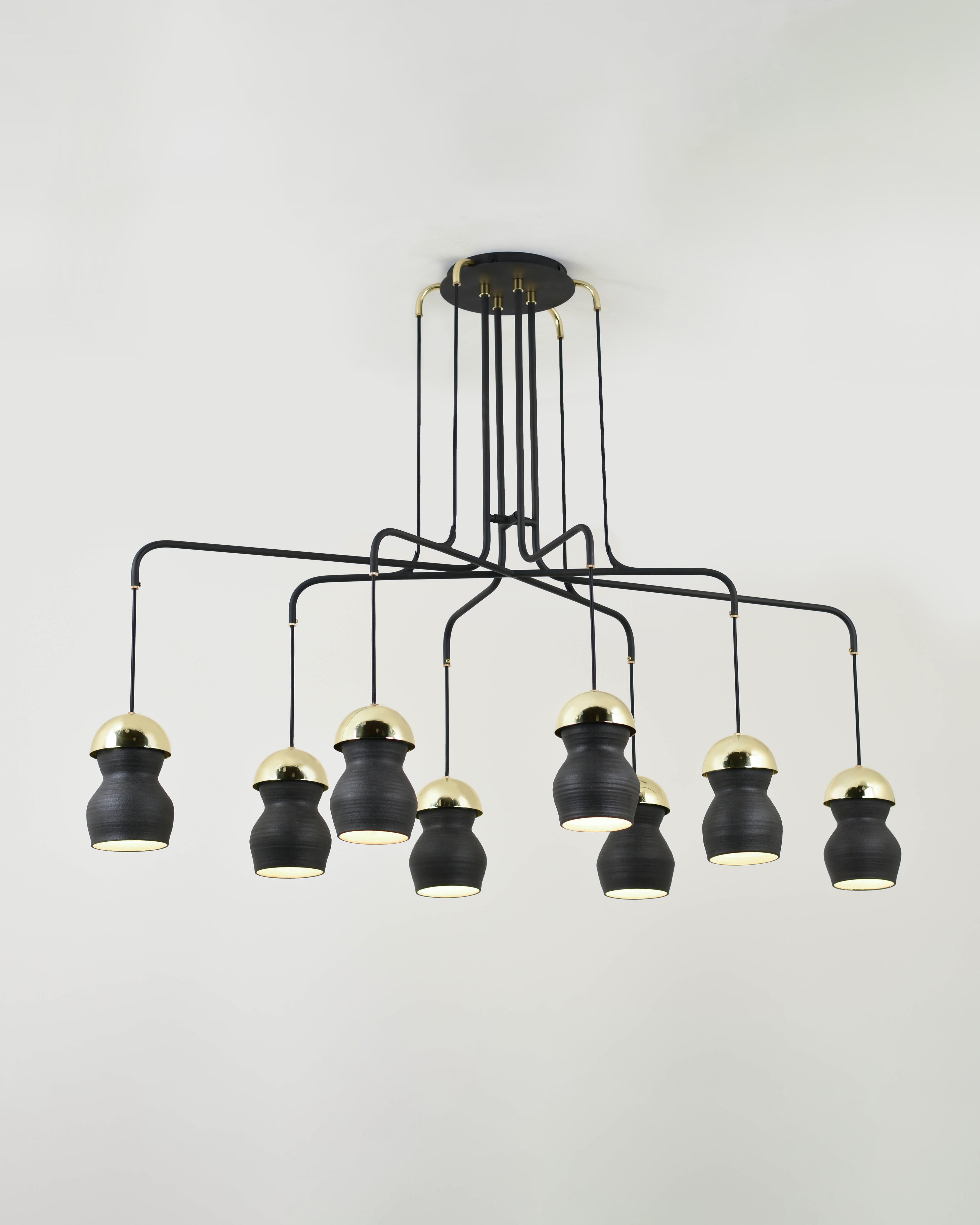 Zoey Chandelier Carbon Polished Nickel